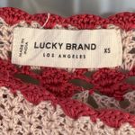 Lucky Brand  Women’s XS Mauve Crochet Squareneck Boho Short Sleeve Blouse Top Photo 9