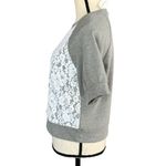 Charter Club Petite Small PS Sweatshirt Top Lace Accent Short Sleeve Crew Neck Photo 4