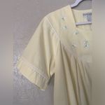 Miss Elaine Vintage Women's Housecoat Nightgown Snap Embroidery Short Sleeve M Yellow Size M Photo 5