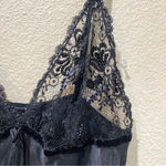 MISS NAORY of Italy Black Silk Blend Beaded Lingerie Slip US Size Small Photo 3