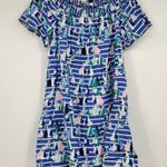 Vineyard Vines  Dress Off Shoulder Sailboat Harbor Women Blue Tencel Resort small Photo 2