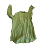 Sigrid Olsen  Blouse Women's Large Green 100% Linen Button Up Long Sleeve Top Photo 2