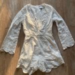 LIONESS Revolve  Crochet Eyelet Lace White Bell Sleeve Romper Playsuit XS Photo 0