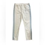 Ann Taylor LOFT Size 8 White Jeans with Light Blue Stripes Photo 4