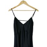 Free People NWT Intimately Slip Dress Womens S Black Crepe Maxi Open Back Y2K Photo 1