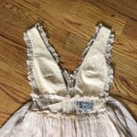 Nissa Cream Silk Lace Ruffle Sleeveless Dress NWT Tan Size 4 Photo 1