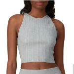 Derek Lam  10 Crosby Rheya Knit Crop Top Metallic Silver Gray XS Photo 4