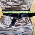 WTOO by Watters & Watters Strapless Champagne with Black Bow Maxi Gown size 2 Tan Photo 14