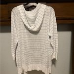Cynthia Rowley  White and Blue Long Cardigan Sweater With Hood Photo 1