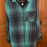 Everly 🥳🥳🥳BOGOHO 🥳🥳🥳 Teal and Navy Checkered Blouse-0X Photo 0