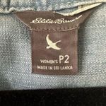 Eddie Bauer Chambray Button Front V-neck Waist Cinched Tie Shirt Dress Petite 2 Photo 5