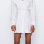 ZARA  White Coastal Preppy Poplin Wrap Mini Dress Small Photo 1