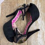 Betsey Johnson BETSEYVILLE by  5 inch‎ Black Stiletto Heels Peep Toe Shoes Sz 8.5 Photo 7