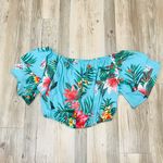 She & Sky blue Hawaiian TROPICAL DAYS TOP sz Large. Photo 8