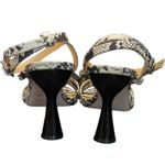 Antonio Melani Nicolyn Snake Print Strappy Heels Womens 8.5 Square Toe Formal Photo 2