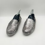 M. Gemi Women's Felize Metallic Leather Moccasin Loafers Size 38 / 7.5 Silver Photo 1