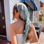 Beautiful blue head scarf Photo 1