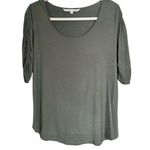 The Nines by Hatch Women Sz M Elbow Sleeve Scoop Neck Shirred Maternity T Photo 0