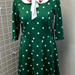 Unique Vintage Green Polka Dot Dress - New - Size 18 Photo 0