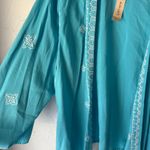 Ariat  Misty‎ Kimono Maui Blue Open Front Embroidered Cardigan S/P NWT Photo 4