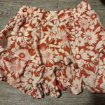 American Eagle  Floral Burnt Orange Skirt/Short Flowy Small Ruffle Photo 1