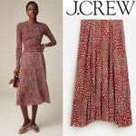 J.Crew 💕💕 Gwyneth Pleated Skirt Chiffon ~ Vintage Red Strawberry Print Large Photo 2