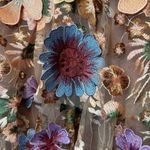 Endless Rose Velvet Embroidered Tiered Midi Dress Fairytale 3D Floral Blush Pink Photo 6