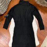 Black ribbed long sleeve batwing sweater dress NWT Size M Photo 1