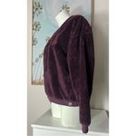 Puma Purple Sherpa Faux Fur Logo Crewneck Pullover Sweatshirt Size Large Photo 4