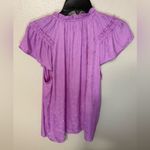 Current Air  lilac Pink Ruffled Short Sleeve Blouse Photo 4