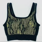 Fabletics Kamila Seamless Bra Women's XS Green Reptilia Black Stretch Athletic Photo 5