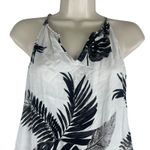 Old Navy Tropical Leaf Printed Halter Neck Top White Black Size XS Photo 2