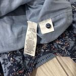 Lucky Brand Blue Floral Ruffle Cap Sleeve Short Cotton Dress V-neck Button Front Photo 5