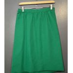 Vintage Paisley By Queen Casuals Kelly Green Side Button Midi Skirt Size 12 Photo 0