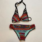 The Bikini Lab 🌞NWT multicolored tribal triangle top A60 Photo 10