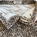 Free People NWT Cheetah Print Frayed Hem Denim Skirt Photo 6
