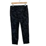 Chico's  Size 1R Brigitte Tonal Floral Slim Ankle Pants Size 8 Black Stretch Punk Photo 4
