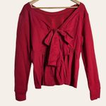 Ella Moss Red Sabrina Crewneck Bow Long Sleeve Sweater Top Size Juniors Large Photo 0