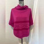 Montelli Womens Sz: Large Magnets Cowl Neck Side Button Round Bottom Cape. Pink Photo 7