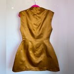 NWT Odd Muse Bronze Satin The Ultimate Muse Straight Neck Ruched Mini Dress L Gold Size L Photo 4