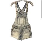 No Boundaries Denim Overalls Shorts Acid Wash Adjustable Straps Pockets Casual‎ Photo 1