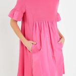 English Factory Mixed Media Ruffled Short Sleeve Mini Dress ~ Size Small 💛🍄 Photo 9