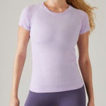 Athleta L Momentum Seamless Tee Women’s Large Oxalis Violet Photo 0
