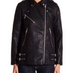BCBGeneration NEW Long Faux Leather Asymmetrical Zip Moto Jacket size M Photo 2