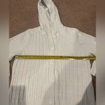 Women's 3/4 sleeve knitted cardigan with hood White Photo 3