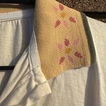 Alex Stirling Vintage Polo Shirt Floral Collar White Beige Medium Gold Photo 1