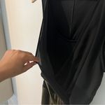 Ny Collection Black & Metallic Gold Layered Blouson Belted Wide Leg Jumpsuit M Photo 4