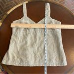Old Navy VTG Old‎ Navy Y2K Beige Linen Cotton Embroidered Tank Babydoll Medium Coquette Photo 3