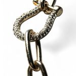 Gold Tone Chain Link Bracelet Shackle Horseshoe Crystals Women's Photo 1