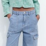 ZARA New Luxury Preppy Green Long Sleeves Round Neck Textured Crop Blazer Size S Photo 0